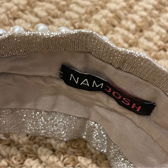 NamJosh Beaded Metallic Knotted Headband Pearl Embellishments - Picture 3 of 6